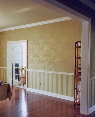 Dining Room on Stencil Projects   Damask Stenciled Dining Room